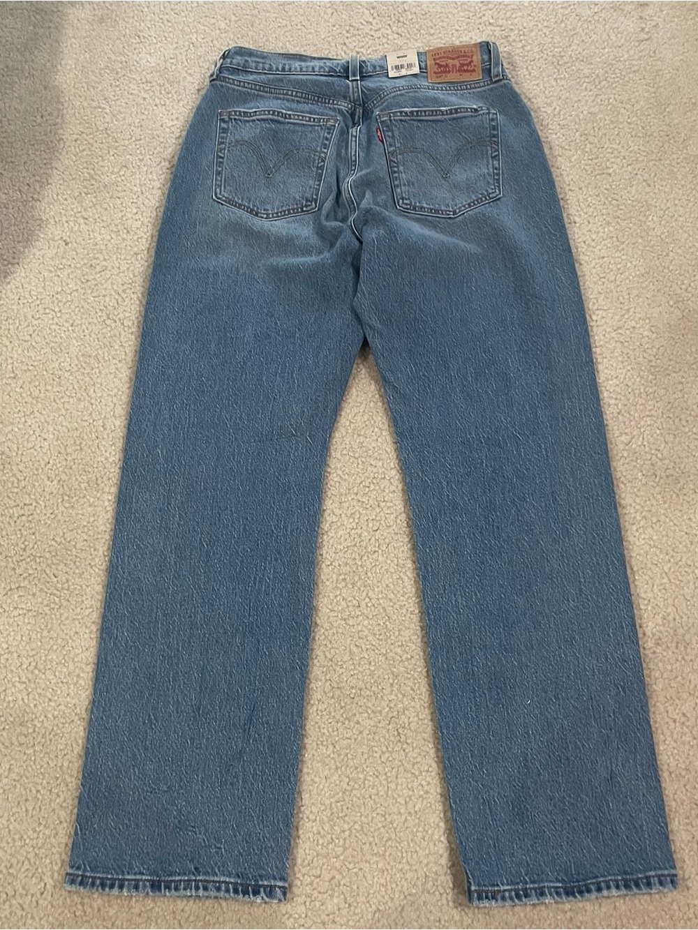 Levi's 501 Curve Stretch High Rise Straight Leg Light Blue Jeans 29x30 NWT - Picture 4 of 10